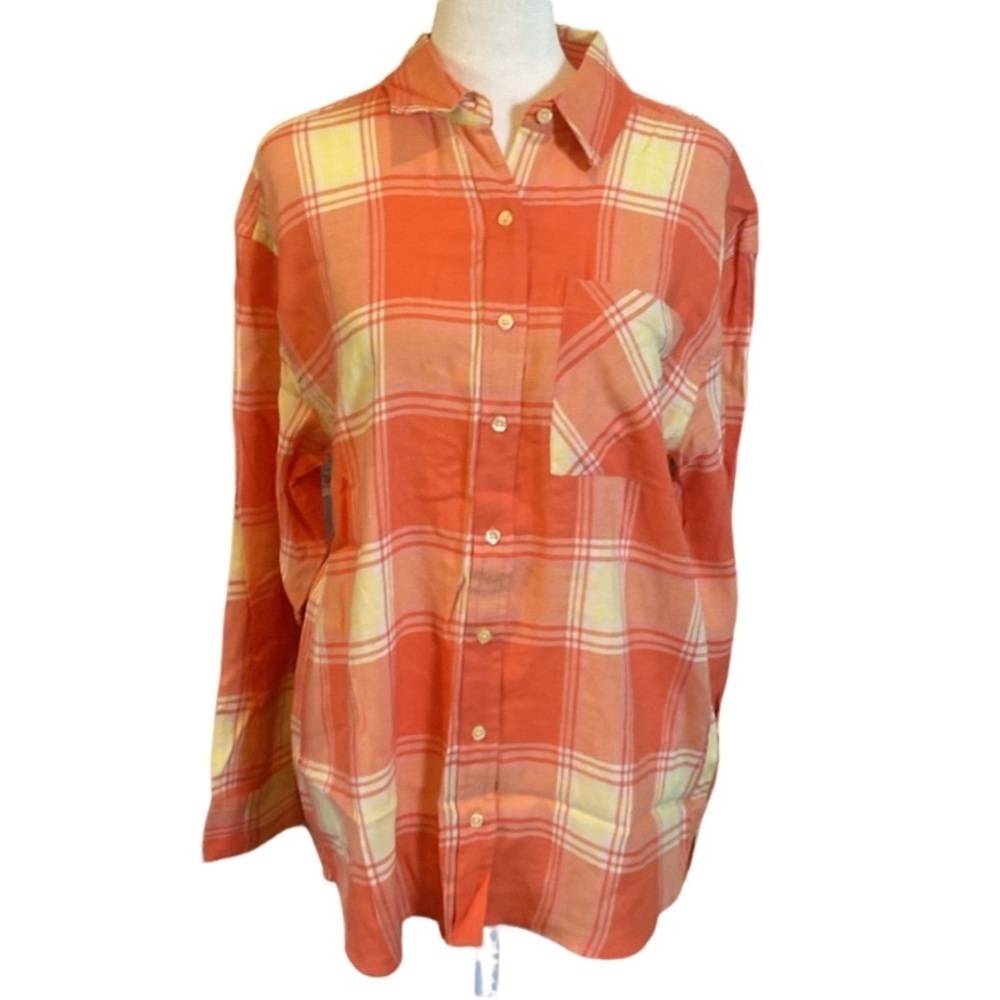Abound light flannel shirt. Size XS. Pretty orange and yellow. Brand new!